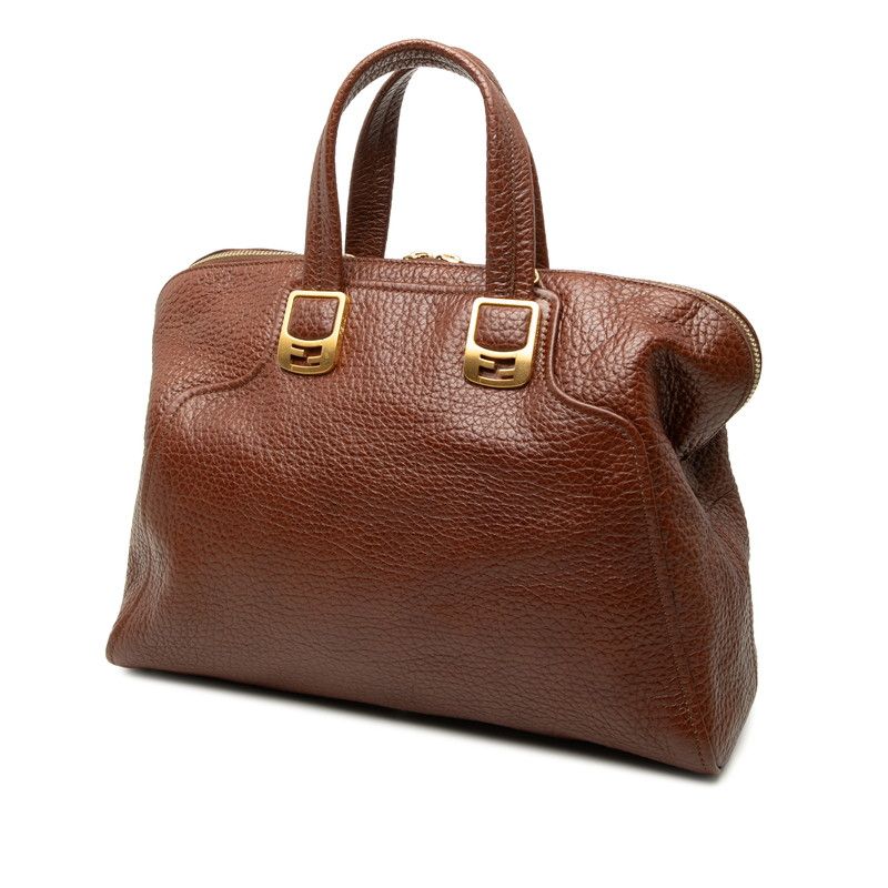 Fendi Chameleon Shoulder Bag Brown Leather — view 2