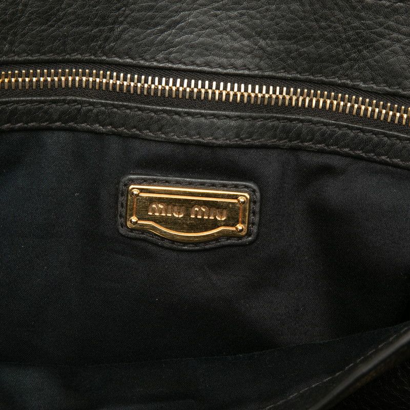 Miu Miu Chain Shoulder Bag 2-Way Black Leather — view 5