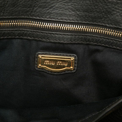 Miu Miu Chain Shoulder Bag 2-Way Black Leather — view 5