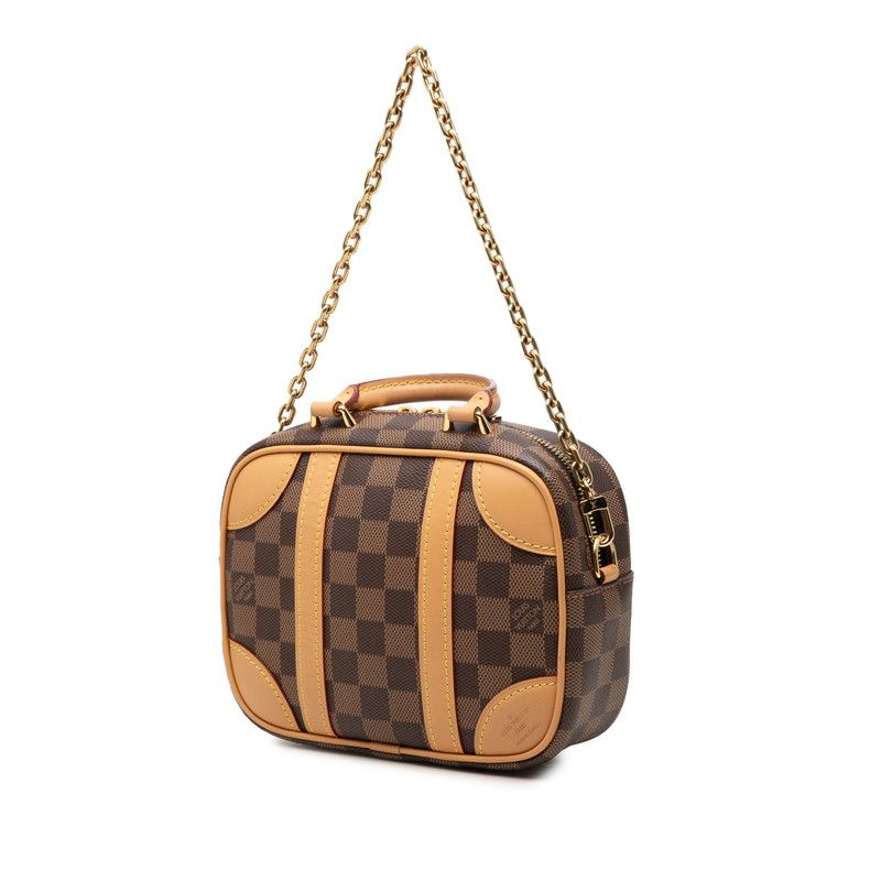 Louis Vuitton Damier Valisette Souple BB 2-Way Shoulder Bag Brown Beige Leather — view 2