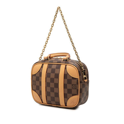 Louis Vuitton Damier Valisette Souple BB 2-Way Shoulder Bag Brown Beige Leather — view 2