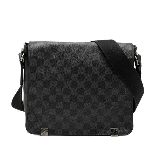 Louis Vuitton Damier Graphite District PM NM Crossbody Shoulder Bag Black