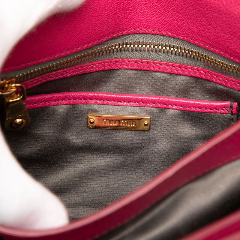 Miu Miu 2-Way Shoulder Bag Pink Leather — view 5