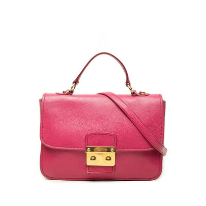 Miu Miu 2-Way Shoulder Bag Pink Leather