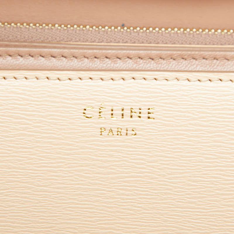 Celine Classic Box Crossbody Shoulder Bag Beige Leather — view 8