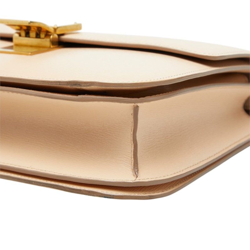 Celine Classic Box Crossbody Shoulder Bag Beige Leather — view 4