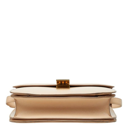 Celine Classic Box Crossbody Shoulder Bag Beige Leather — view 3