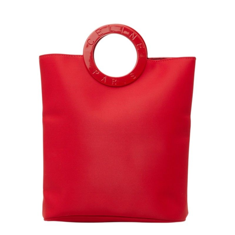 Celine Circle Handle Mini Handbag Red Nylon