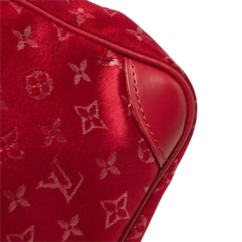 Louis Vuitton Monogram Satin Little Boulogne Handbag Bag Rouge Red — view 5