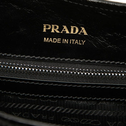 Prada Tote Shoulder Bag Black Leather — view 5