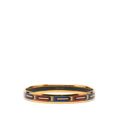Hermes Enamel PM Cloisonne Bangle Gold Plated Bracelet — view 3