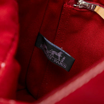 Hermes Deauville Tote Bag PM Red Cotton — view 7