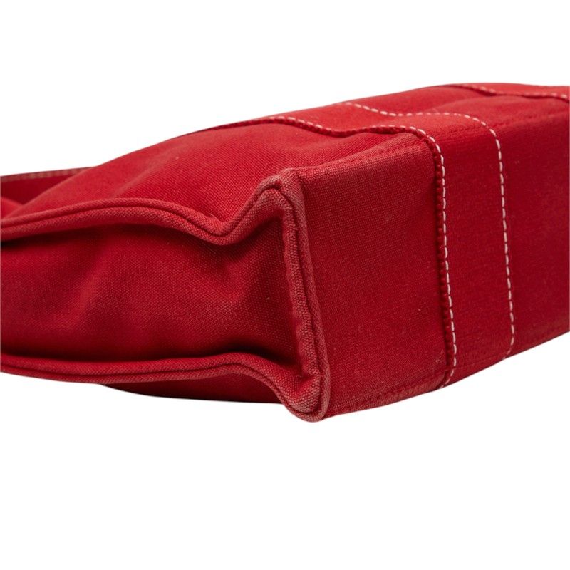 Hermes Deauville Tote Bag PM Red Cotton — view 5