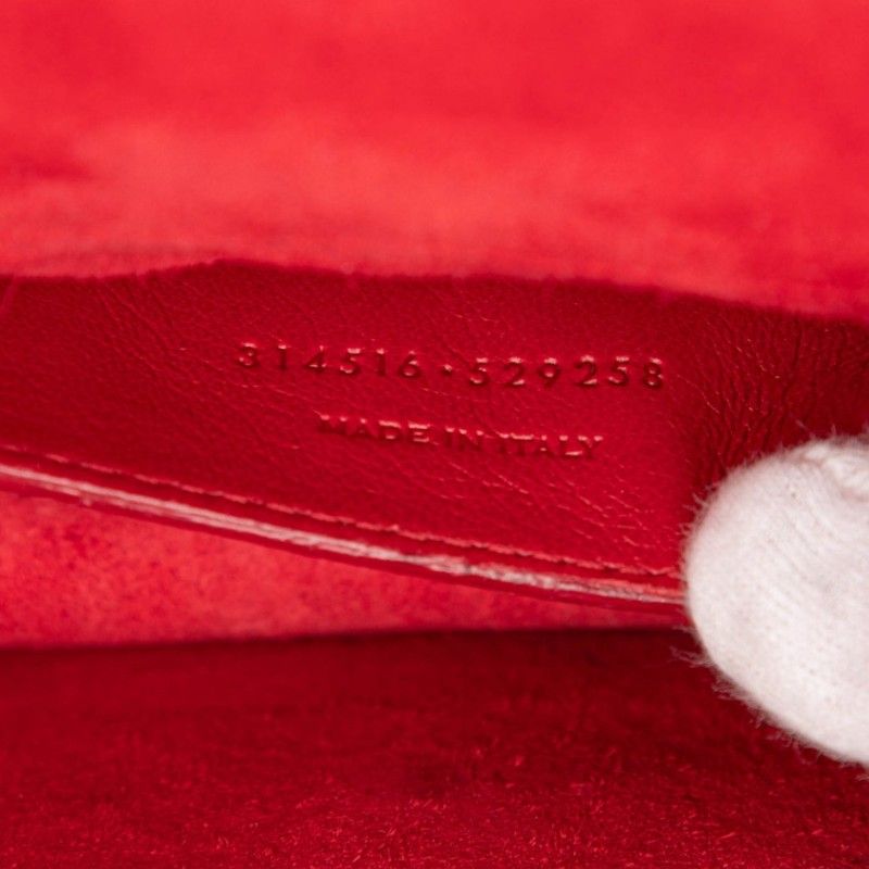 Saint Laurent Betty Chain Shoulder Bag Red Leather — view 6