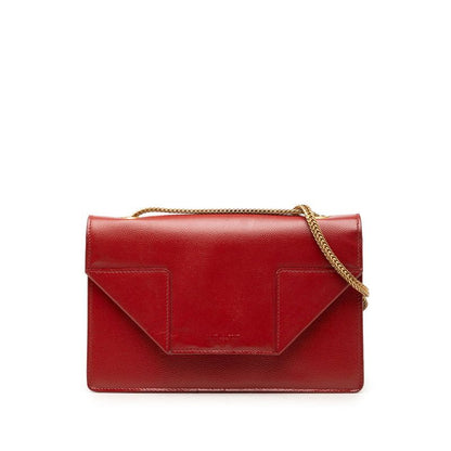 Saint Laurent Betty Chain Shoulder Bag Red Leather