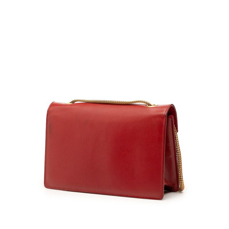 Saint Laurent Betty Chain Shoulder Bag Red Leather — view 2