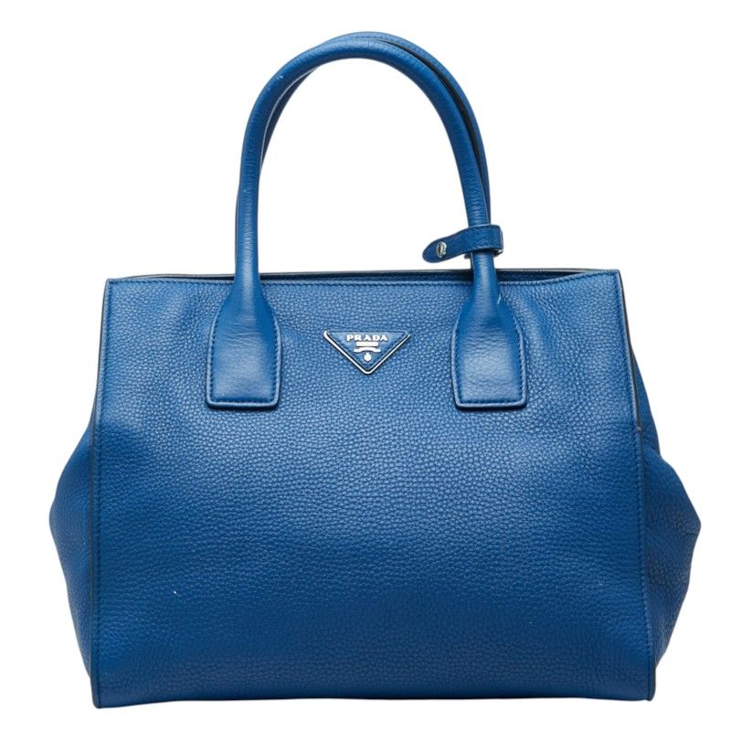 Prada Tote Bag Blue Leather