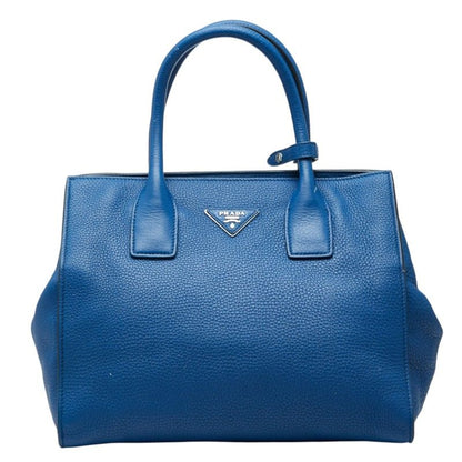 Prada Tote Bag Blue Leather