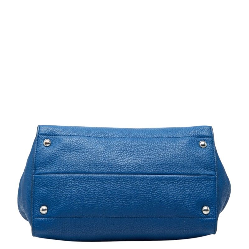 Prada Tote Bag Blue Leather — view 3