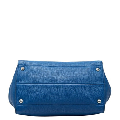 Prada Tote Bag Blue Leather — view 3