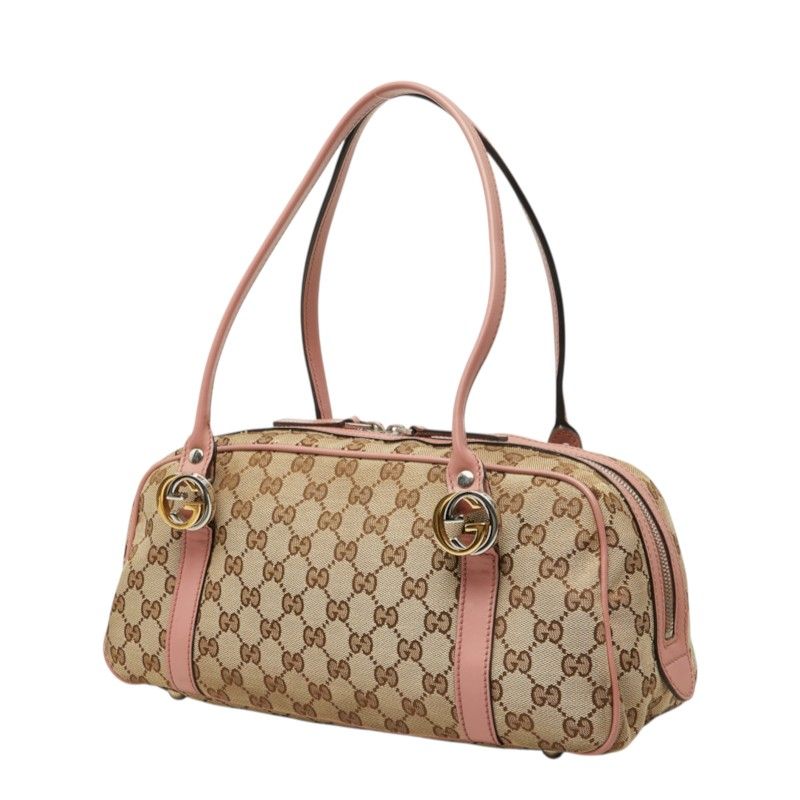 Gucci GG Canvas Twins Handbag Beige Pink — view 2