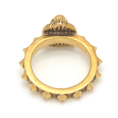 Gucci Cat Head Studs Ring Gold Tone Metal Aging Finish — view 6
