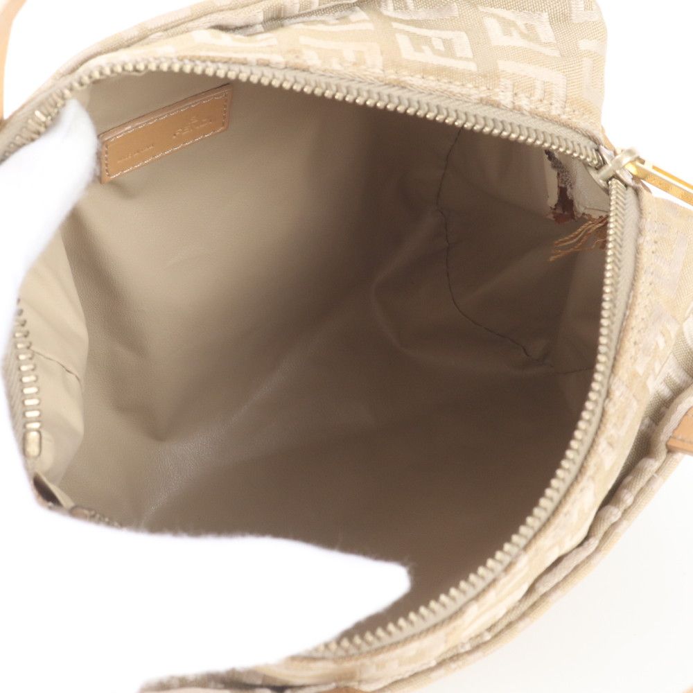 Fendi Zucchino FF Canvas Leather Handbag Tote — view 7