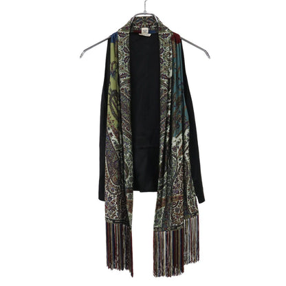 Hermes by Jean Paul Gaultier Paisley Fringe Vest Black Mix 40