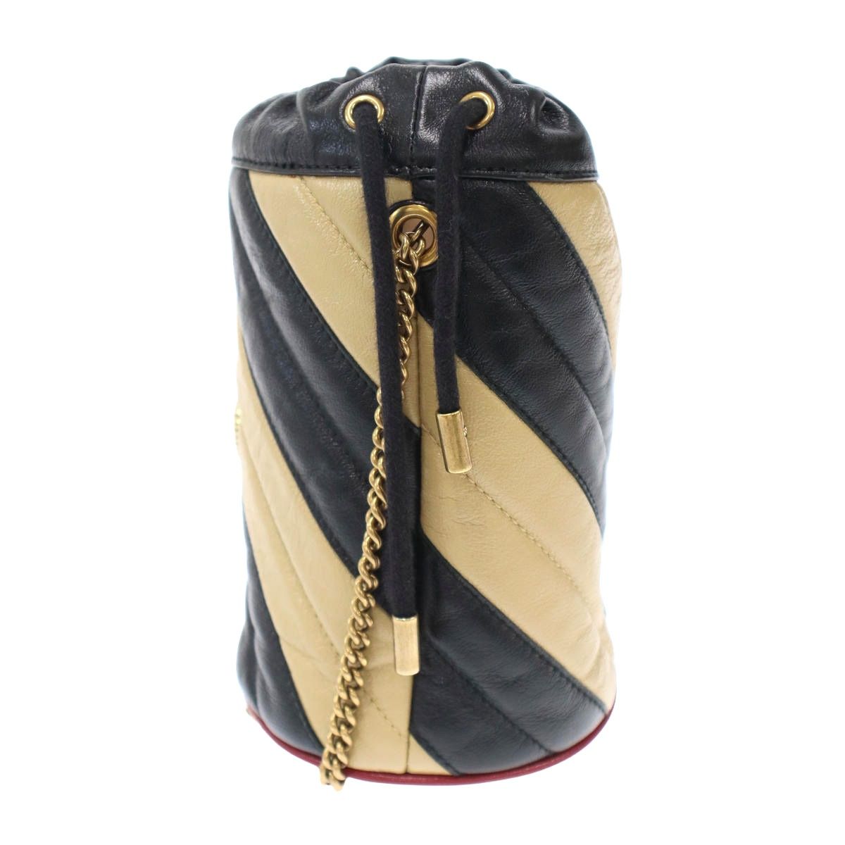 Gucci GG Marmont Mini Bucket Shoulder Bag Beige Black — view 4
