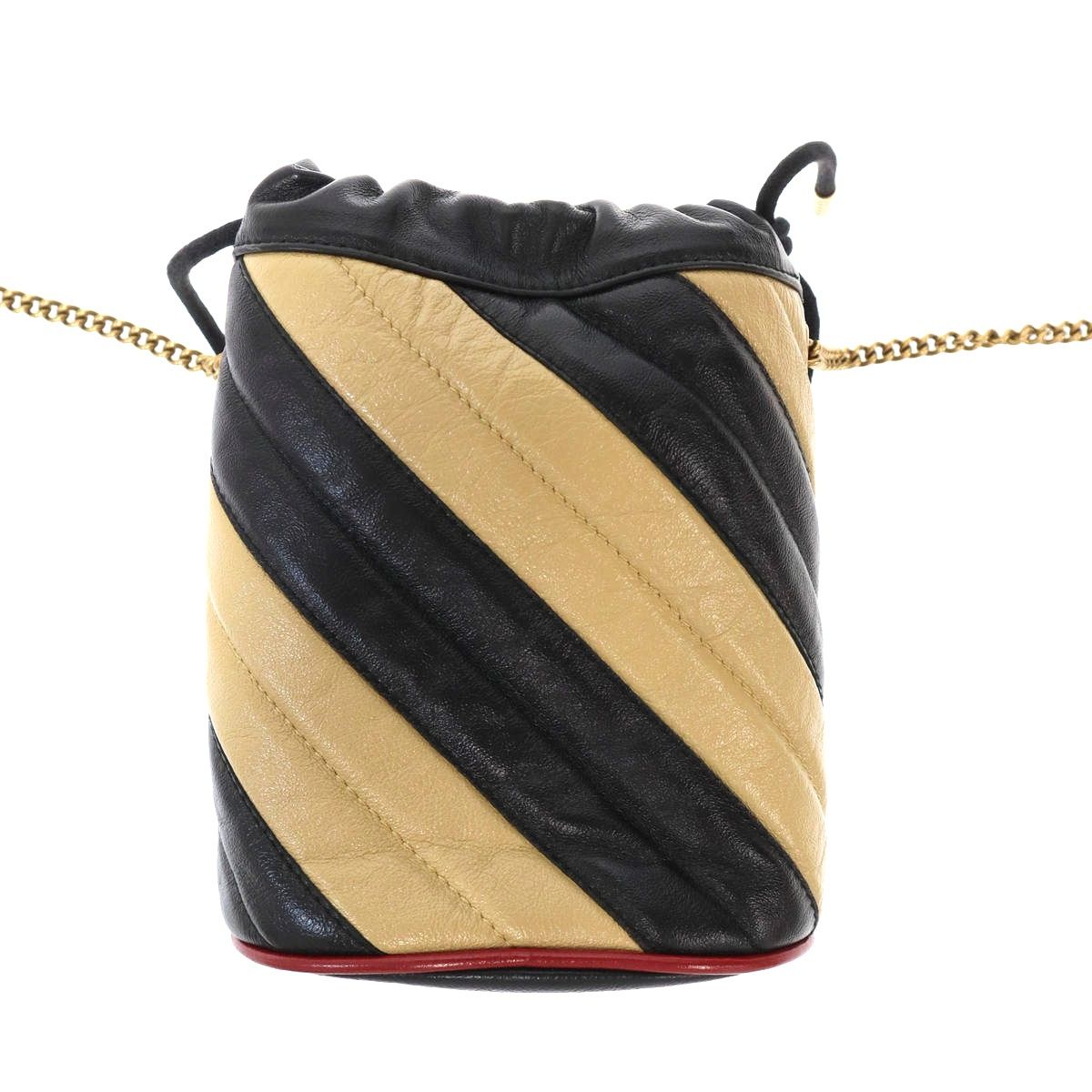 Gucci GG Marmont Mini Bucket Shoulder Bag Beige Black — view 3