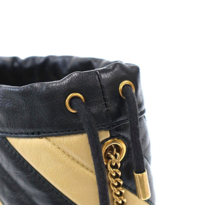 Gucci GG Marmont Mini Bucket Shoulder Bag Beige Black — view 8