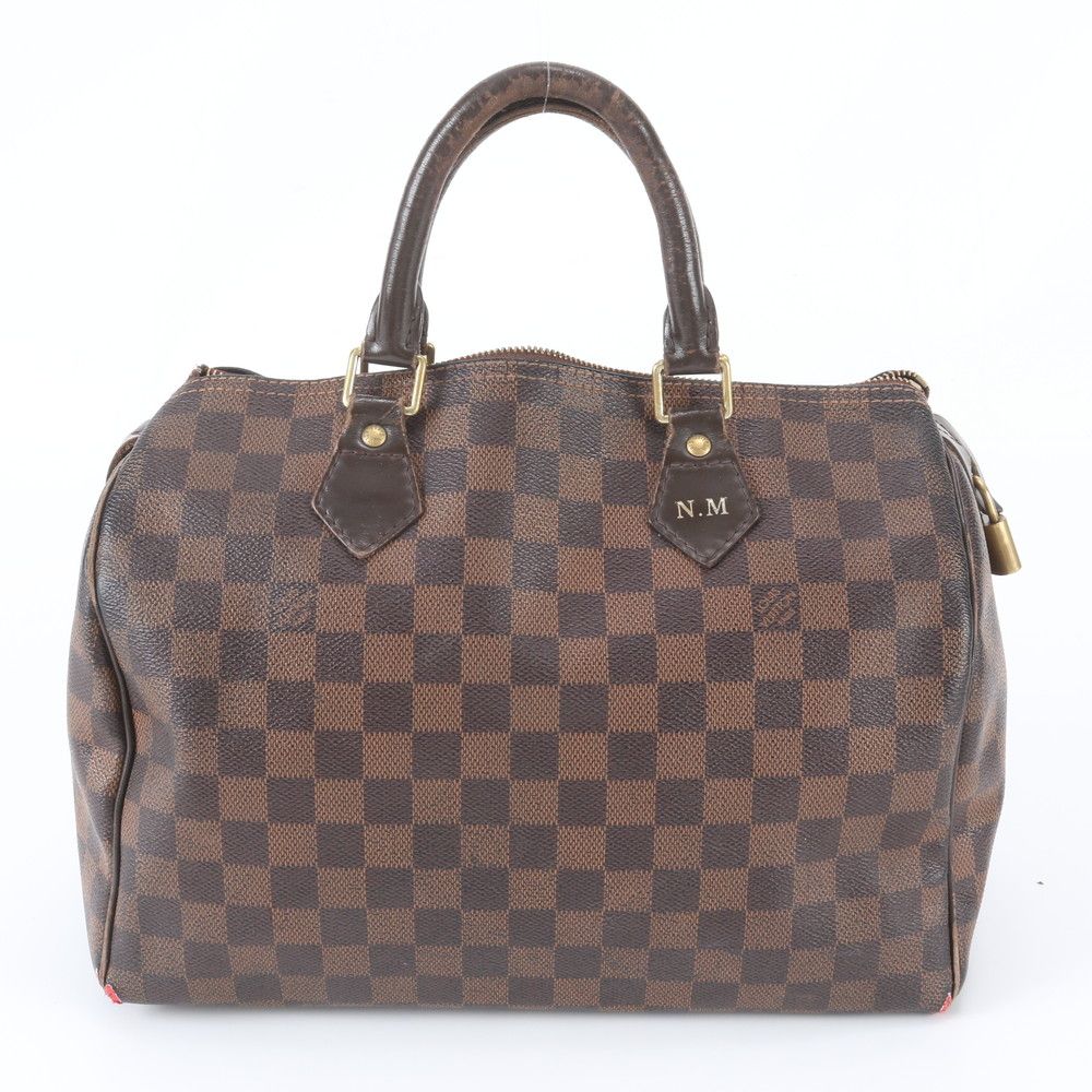 Louis Vuitton Damier Speedy 30 Leather Tote Bag Shoulder