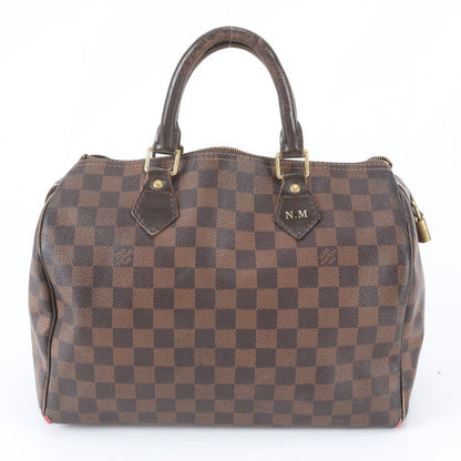 Louis Vuitton Damier Speedy 30 Leather Tote Bag Shoulder