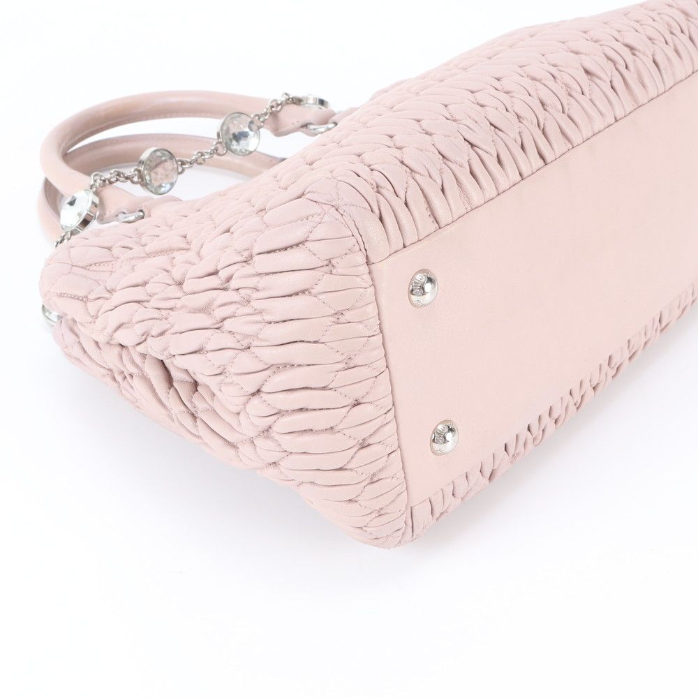 Miu Miu Matelasse Nappa Crystal Leather 2-Way Tote Bag Shoulder — view 5