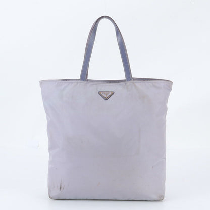 Prada Tessuto Nylon Triangle Logo Doll Embroidery Leather Tote Bag — view 3