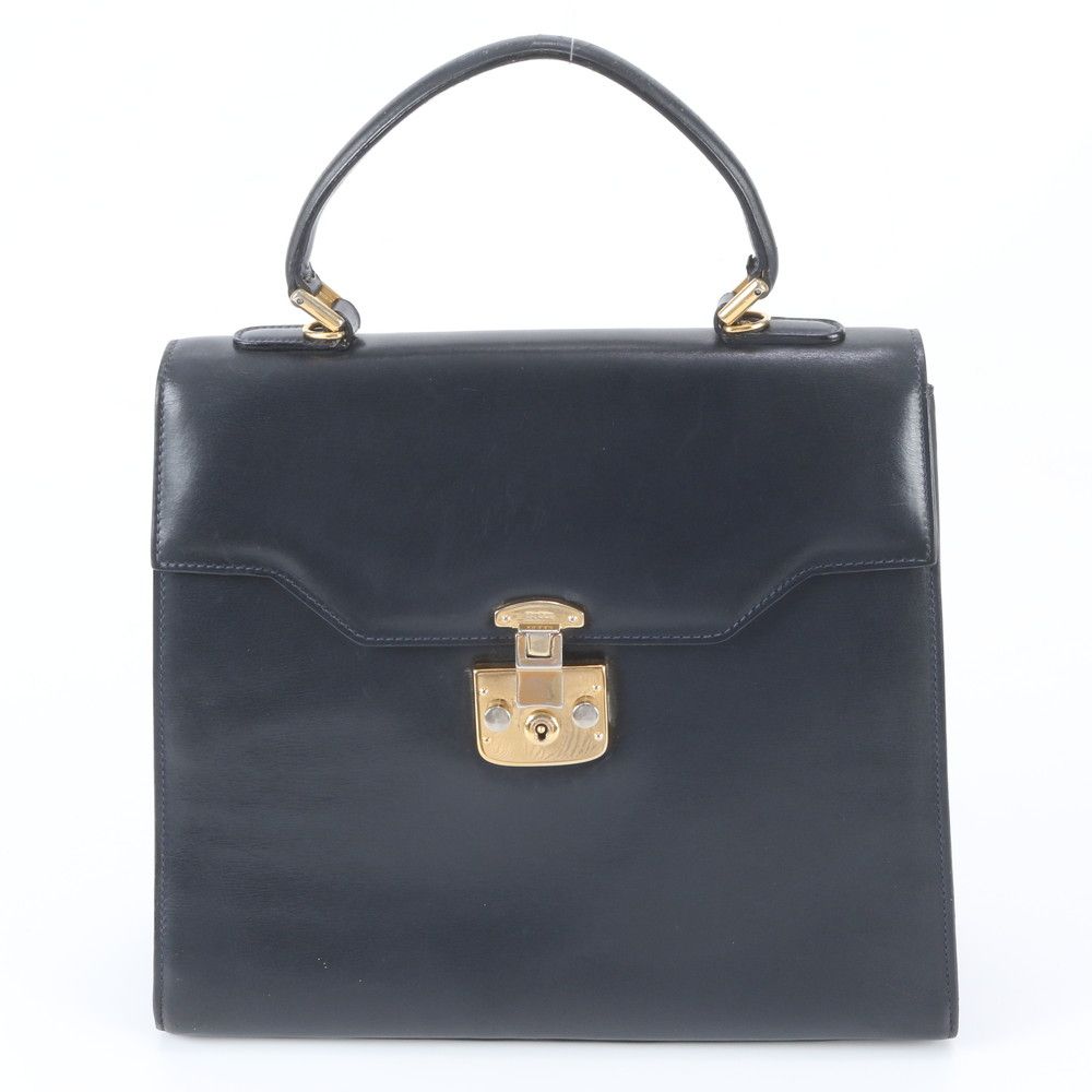 Gucci Ladylock Leather Handbag Black