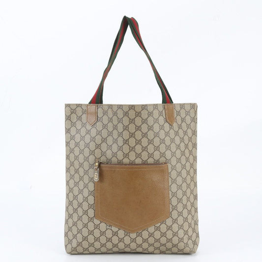 Gucci GG Supreme Sherry Line Leather Tote Bag Shoulder Business