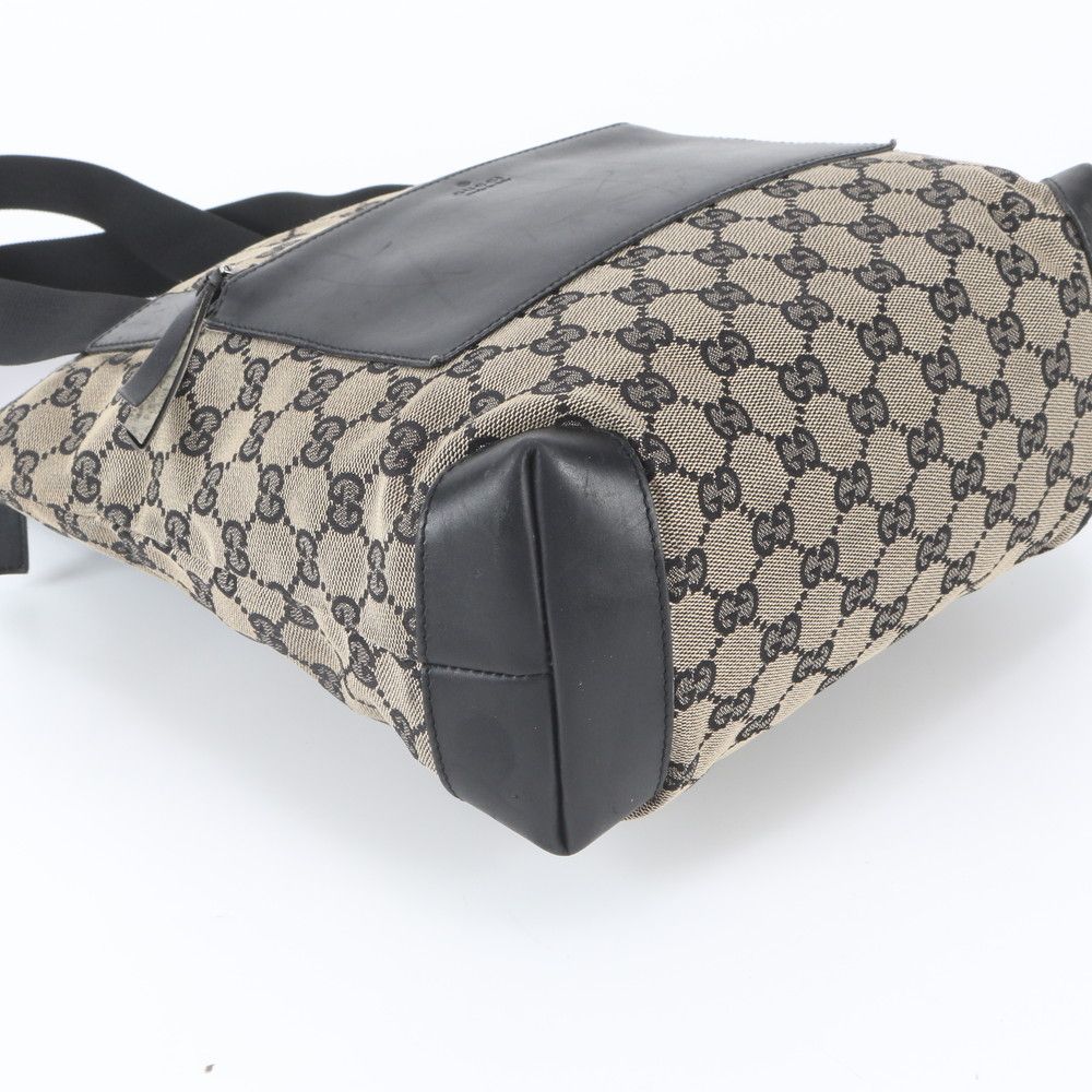 Gucci GG Canvas Leather Tote Bag Shoulder — view 5