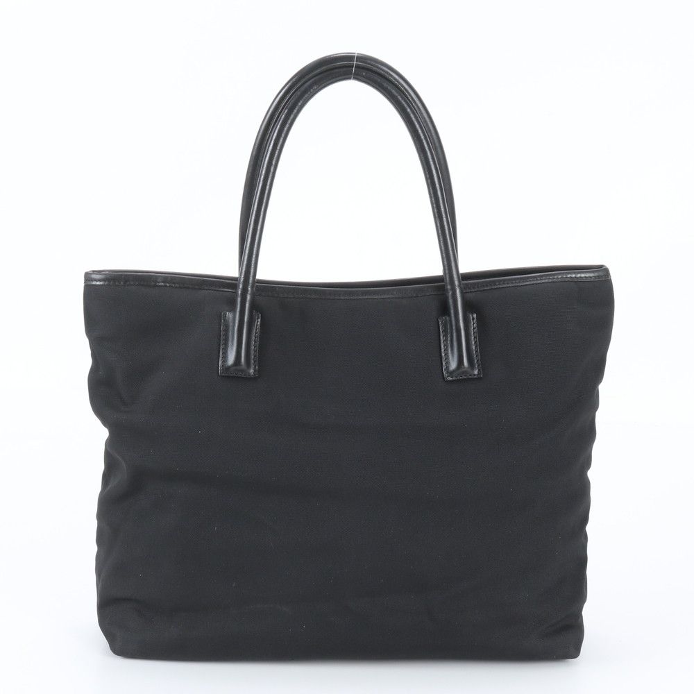 Gucci Leather Nylon Tote Bag Shoulder Hand Black — view 3