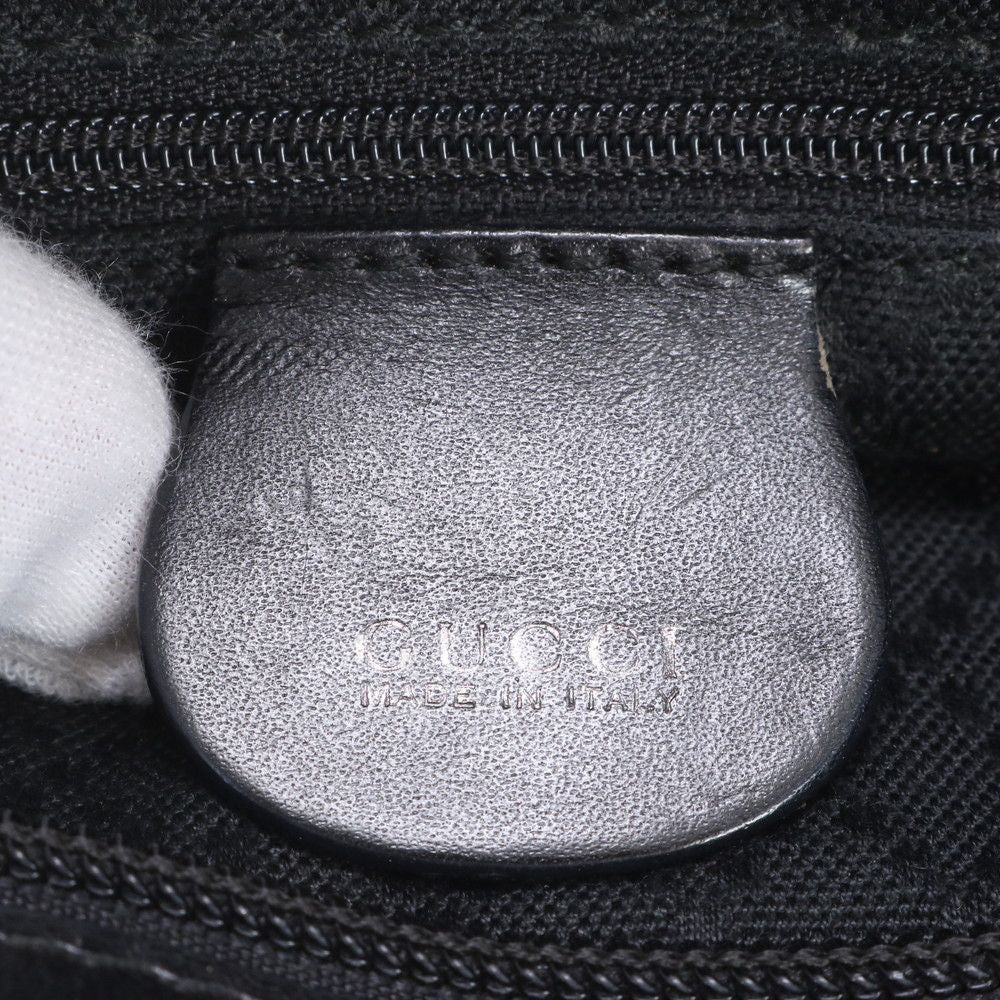 Gucci Leather Nylon Tote Bag Shoulder Hand Black — view 8