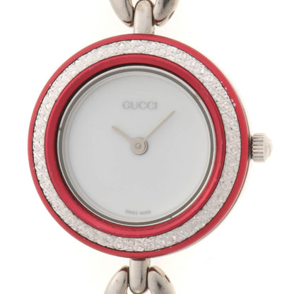 Gucci Change Bezel Chain Type 11/12.2 Watch Stainless Steel White Quartz