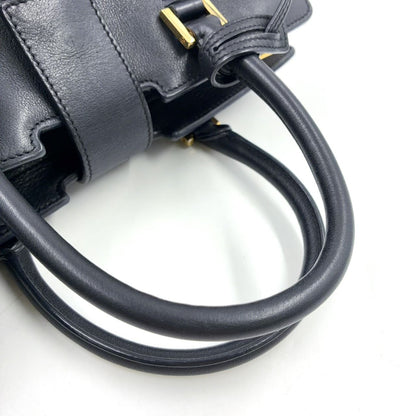 Saint Laurent Paris Baby Cabas Calfskin Black Handbag Gold — view 5