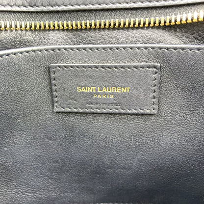 Saint Laurent Paris Baby Cabas Calfskin Black Handbag Gold — view 4