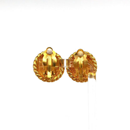 Chanel CC Logo Vintage Gold Plated Earrings — view 3
