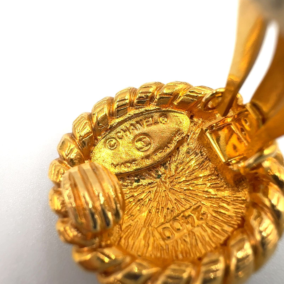 Chanel CC Logo Vintage Gold Plated Earrings — view 4