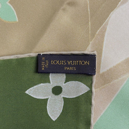 Louis Vuitton Scarf Monogram Silk Green Beige — view 2