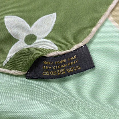 Louis Vuitton Scarf Monogram Silk Green Beige — view 3