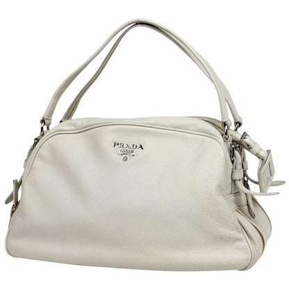 Prada Handbag Logo Leather White