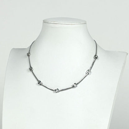 Chanel Necklace CC Logo Silver Plated — view 6