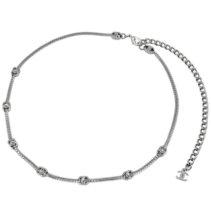 Chanel Necklace CC Logo Silver Plated